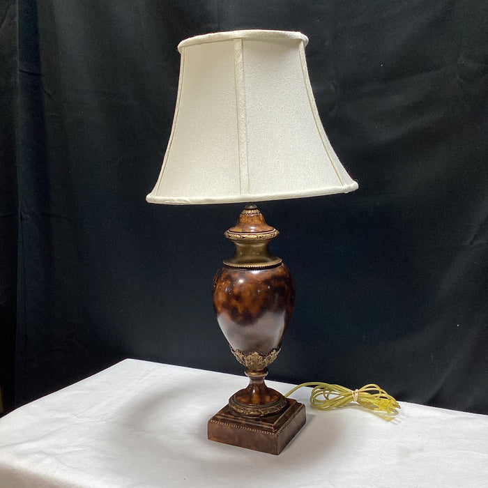 Tortoise Shell Urn Shaped Table Lamp With Shade 14" x 27" x 5 1/4"