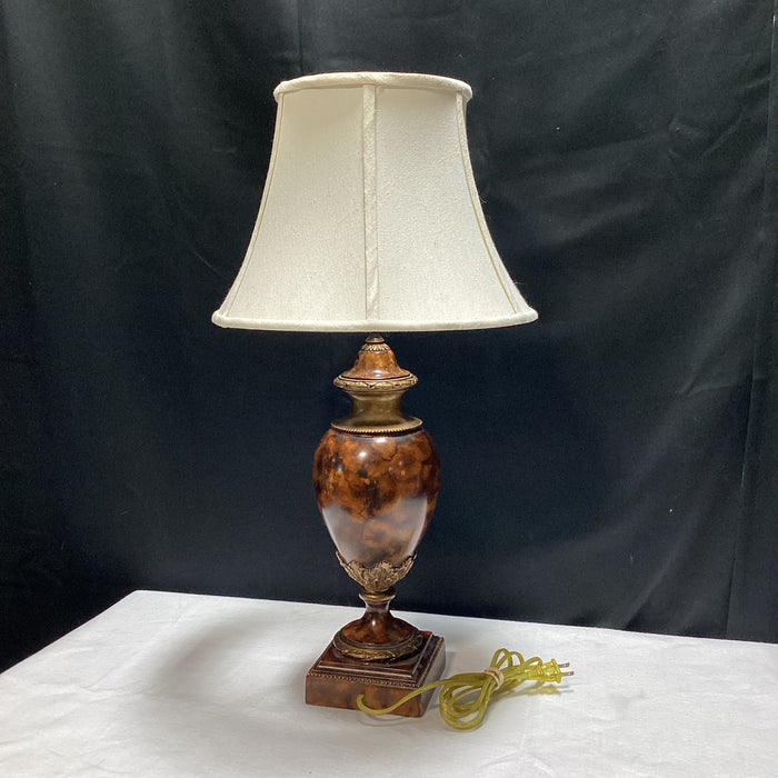 Tortoise Shell Urn Shaped Table Lamp With Shade 14" x 27" x 5 1/4"