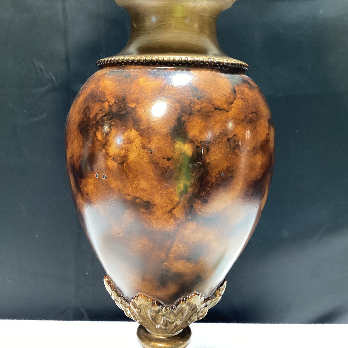 Tortoise Shell Urn Shaped Table Lamp With Shade 14" x 27" x 5 1/4"