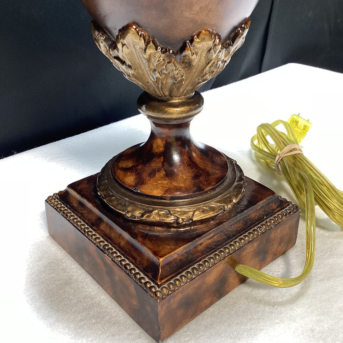 Tortoise Shell Urn Shaped Table Lamp With Shade 14" x 27" x 5 1/4"