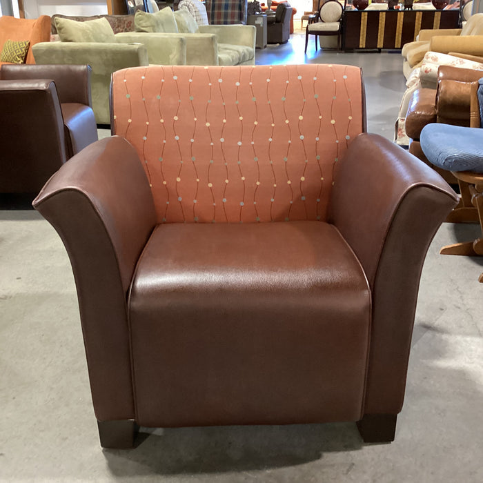 Turnstone Steelcase Faux Leather & Burnt Orange Design Chair 36"x 32"x 32"