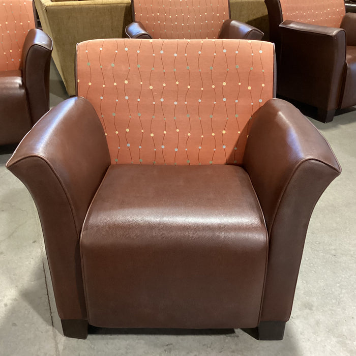 Turnstone Steelcase Faux Leather & Burnt Orange Design Chair 36"x 32"x 32"