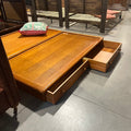 Twin Solid Light Finish Platform Style Bed Set with 2 Drawer Right Hand Storage 45"x 79.5"x 9.5"