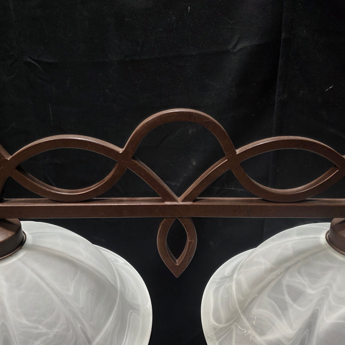 Two Light Bronzed Chandelier 38"x18"x42"