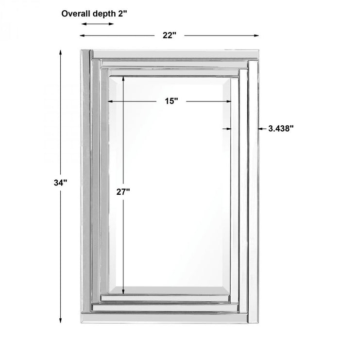 Uttermost 08027B Alanna 22" x 34" Frameless Modern Vanity Mirror