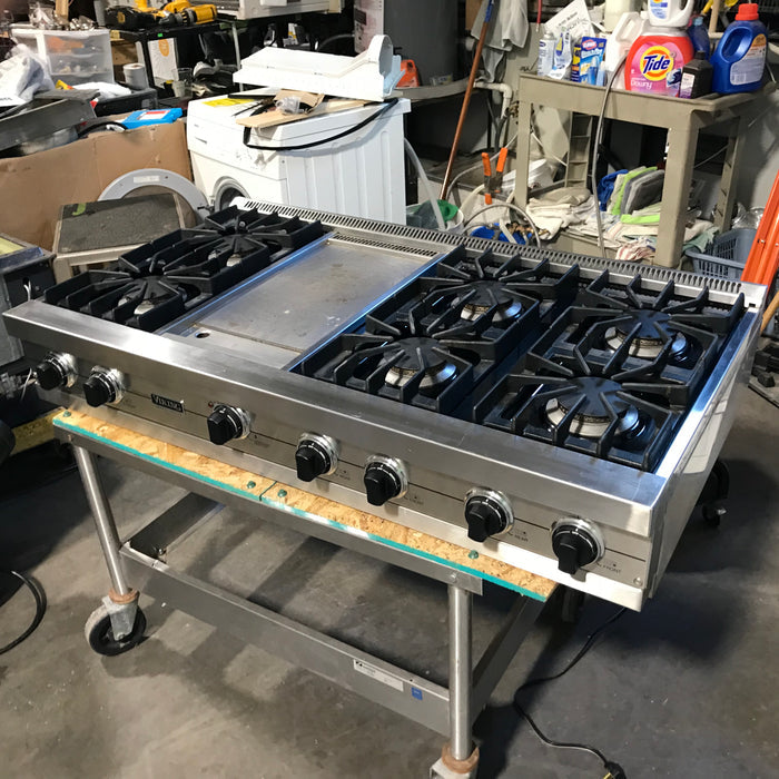 Viking 48" Stainless Steel 6 Burner, 1 Griddle Gas CookTop 48"x 27"x 8"