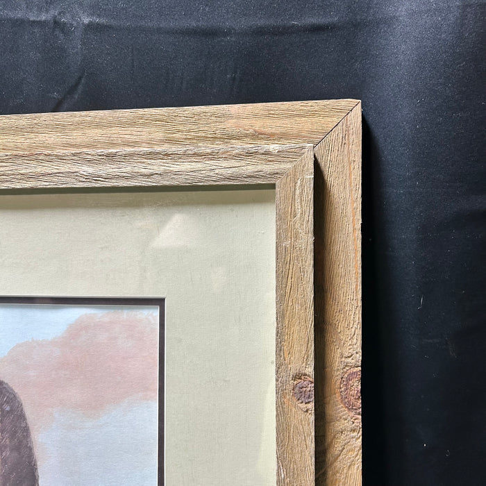 Vintage 1976 Larry Daylight Litho "Native On Horse" Signed & Numbered 59/450 38"x 34"