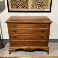 Vintage Antique Ornate Carved Wood 4 Drawer Brass Pulls Chest 42"x 21.5"x 36.5"