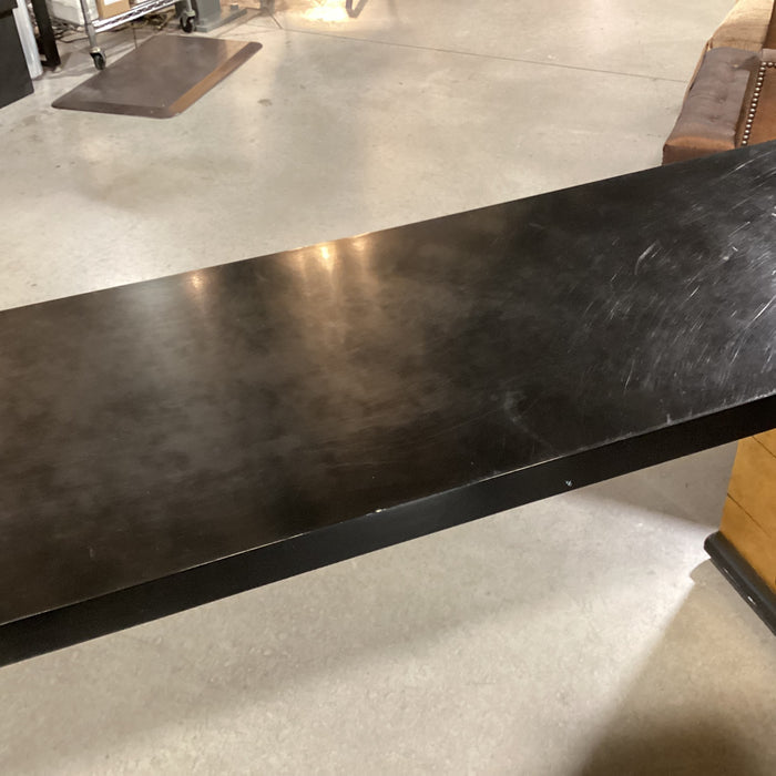 Vintage Black Lacquer & Gold Gilt Console Sofa Table  72"x 16"x 30"