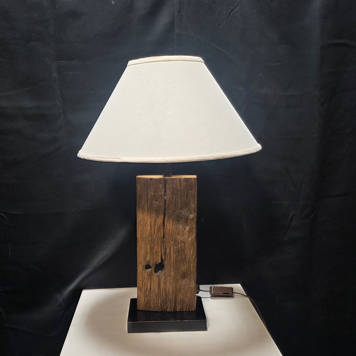 Vintage Drift Wood & Wood Base Table Lamp 18"Dx27"
