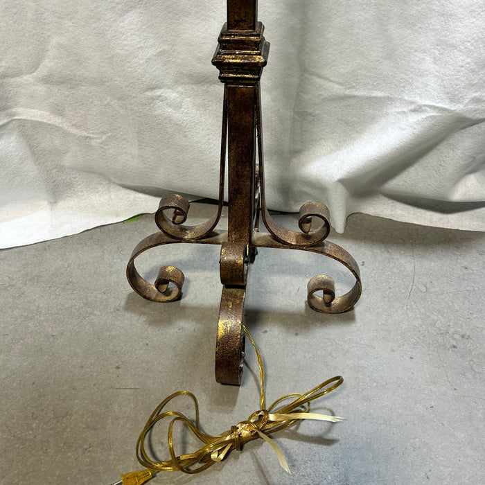 Vintage Gold & Iron Floor Lamp 15"x 65"