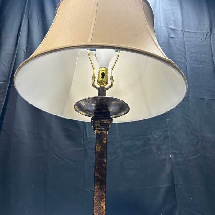Vintage Gold & Iron Floor Lamp 15"x 65"