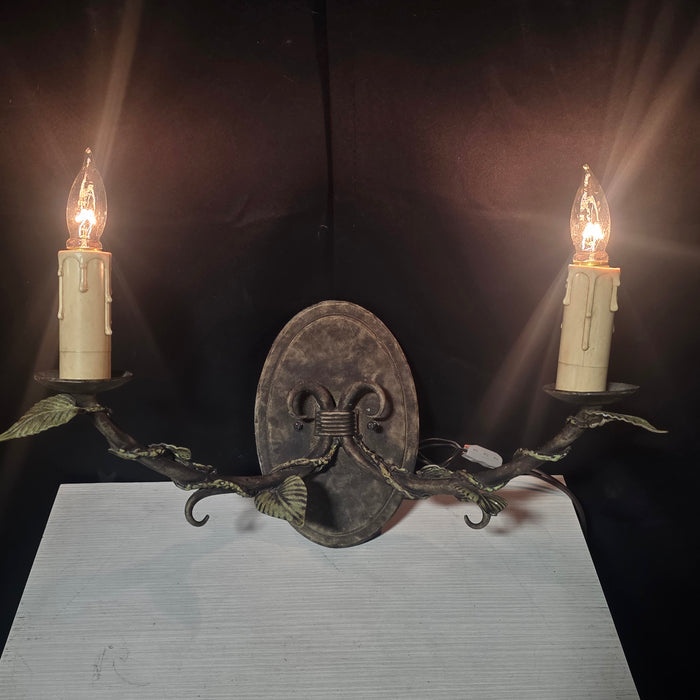 Vintage Hammerton Custom French Candle Sconce Two Lights 19"x9"x13"