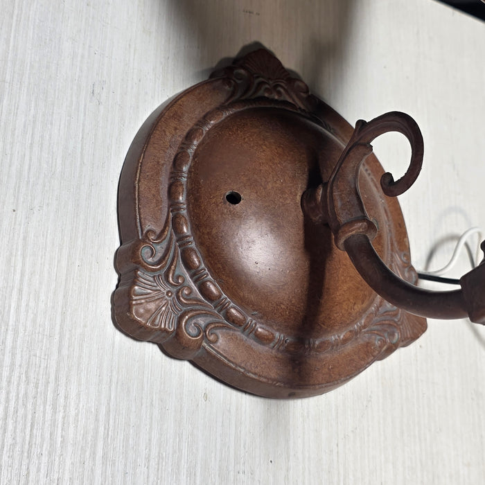 Vintage Hand Painted Rose on Frosted Glass French Inspired Sconce 6.5"x6.5"x9"