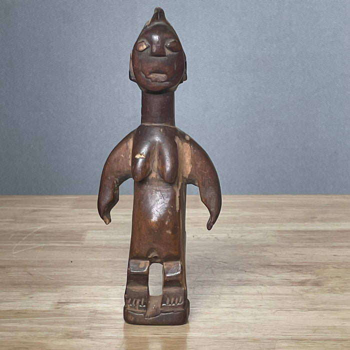 Vintage Nigerian Hand Carved Yoruba Ere Ibeji Twin Figurine, 3.5"x 8"
