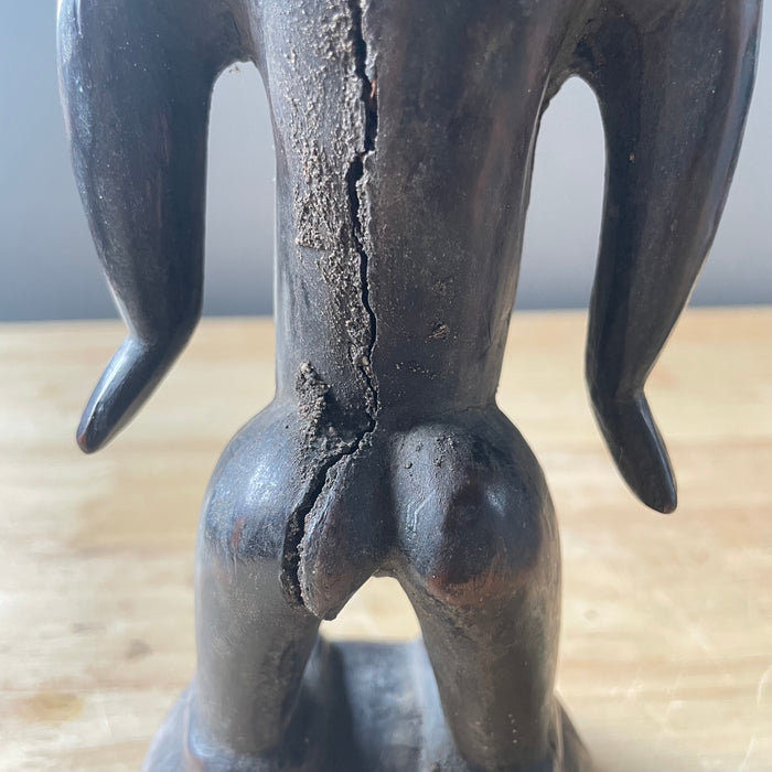 Vintage Nigerian Hand Carved Yoruba Ere Ibeji Twins Figurines, Pair, 4"x 12" Approximately