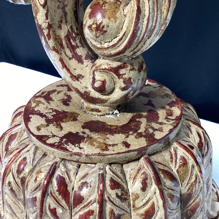 Vintage Ornate Rococo Style Table Lamp With Shade 13" x 34" x 9"