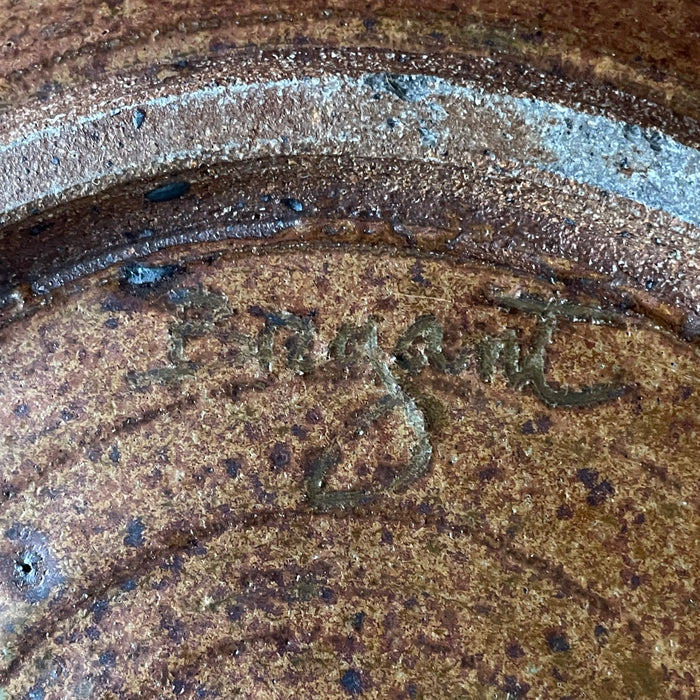 Vintage Studio Pottery Stoneware Footed Bowl, 15.75"x 3.5"