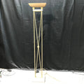 Vintage-Style Gold Metal Torchiere Floor Lamp 12"x 8"x 69.5"