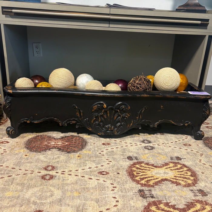 Vintage Style Rococo Wooden Scrolling Detail, Claw Feet Wood Indoor Planter, 48"x 12'x 12"