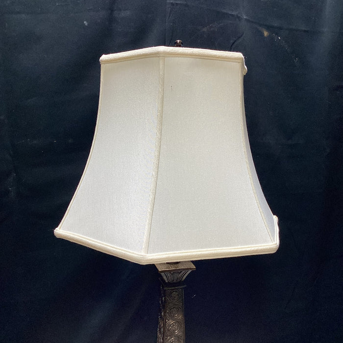 Vintage Style Table Lamp With Ornate Base Details - Shade Included 6.5" x 17" x 32"