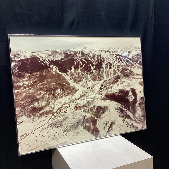 Vintage Telluride Photograph Poster Print In Silver Frame 40" x 30.5"