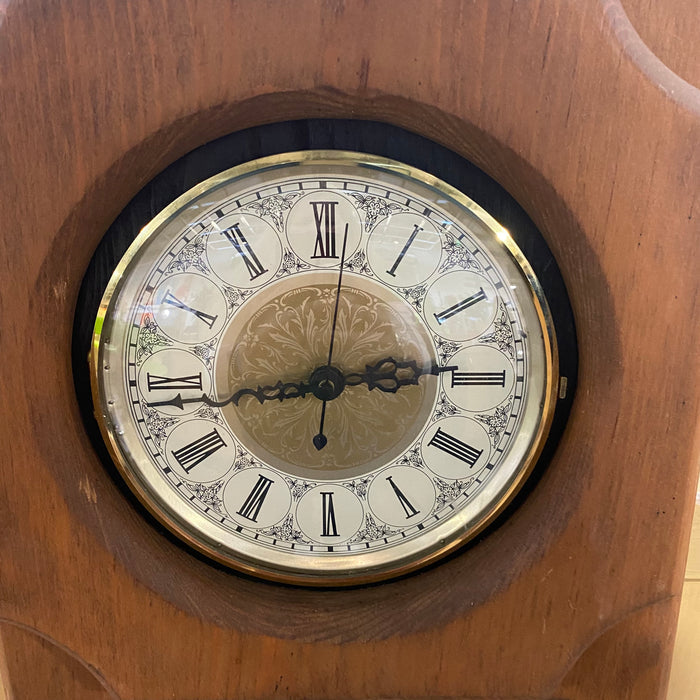 Vintage Traditional Rustic Carved Pine with Mirror and Shelf Wall Clock 11"x 52"x 8.5"