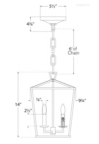 Visual Comfort CHC 2175PN Darlana Mini Lantern | Polished Nickel