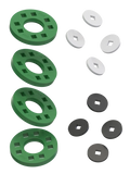 Wheels – 4 Green wheels with 4 white and 4 black hubs