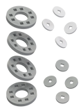 Wheels – 4 Grey wheels with 4 white and 4 grey hubs