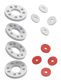 Wheels – 4 White wheels with 4 white and 4 red hubs
