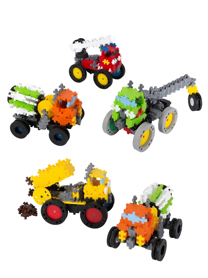 Wheels – 4 Yellow wheels with 4 white and 4 blue hubs