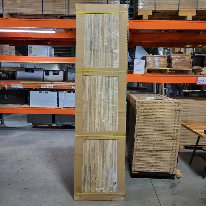 WoodArt Hevea Natural Grey Unfinished Butcher Block Countertop 96"x 25"x 1.5"