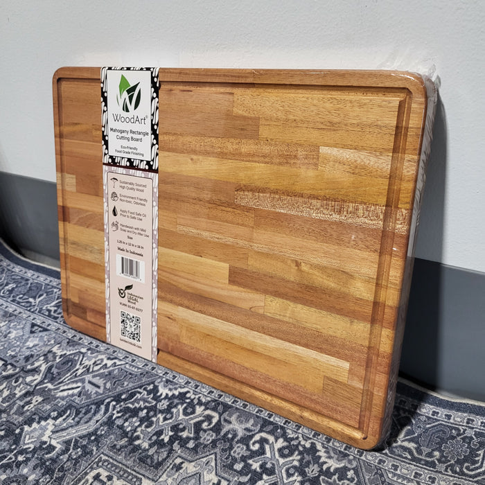 WoodArt Mahogany Rectangle Cutting Board 16"x 12"x 1.25"