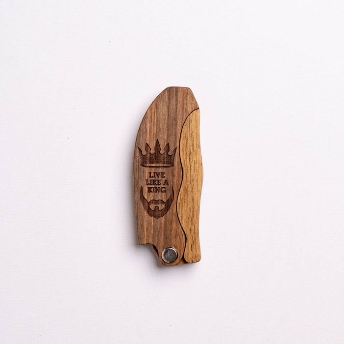 Wooden Beard Comb - Live Like a King (B2B)