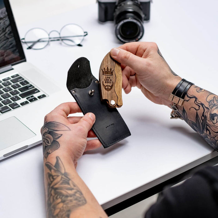 Wooden Beard Comb - Live Like a King (B2B)