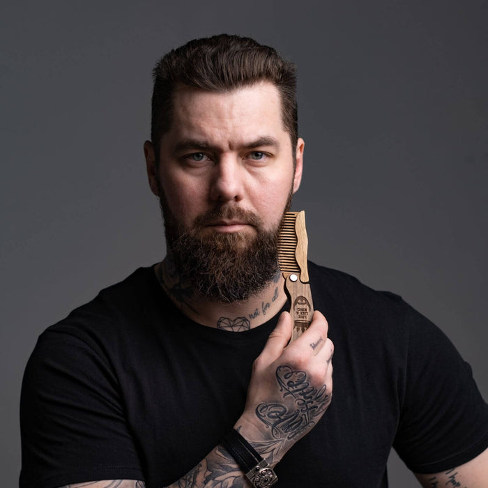 Wooden Beard Comb - Live Like a King (B2B)